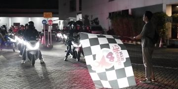 Komunitas Honda Asosiasi Lombok Gelar Touring Malam Keliling Kota Mataram