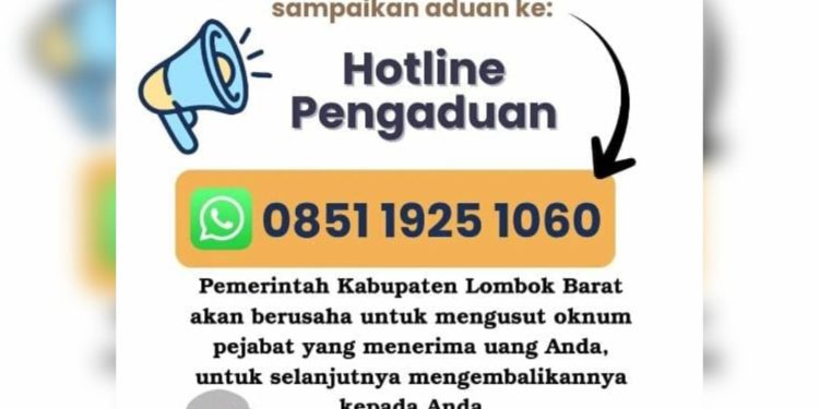 Layanan Pengaduan Online Inspektorat untuk Honorer Non-Database Lobar yang Diduga Dipungut Biaya